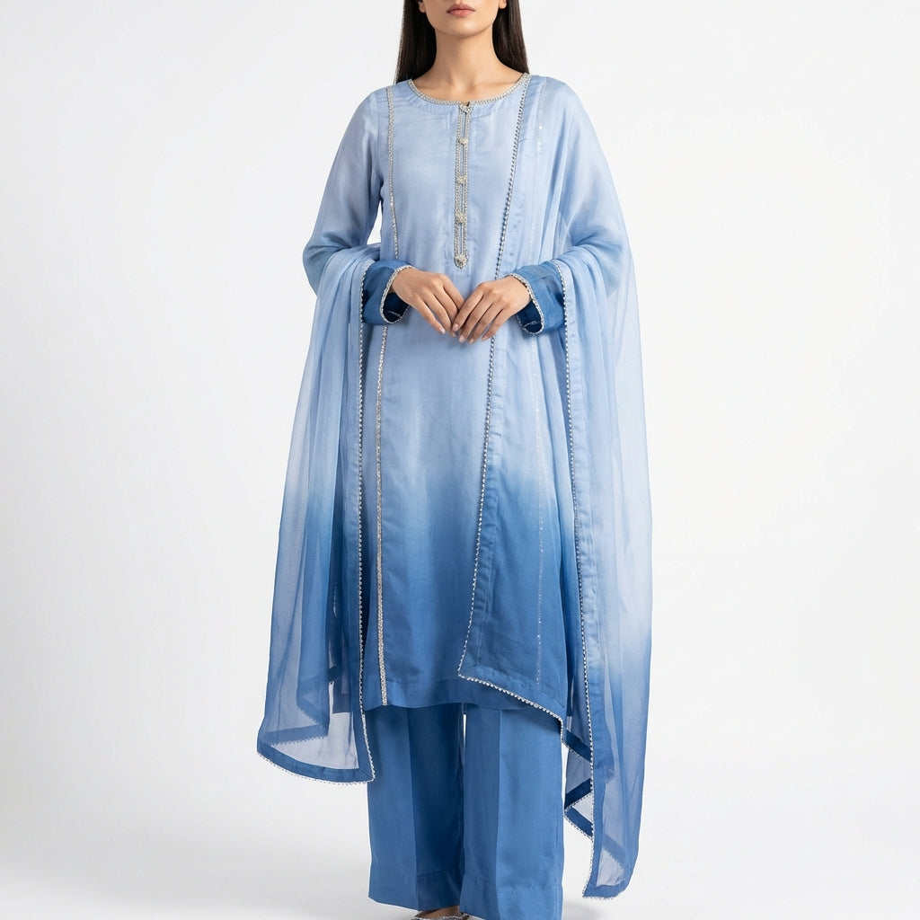 Sky Blue Elegant 3-Piece Suit
