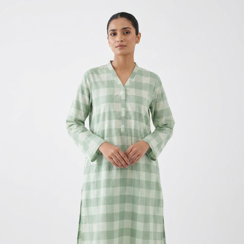 Mint Green Gingham Check Pret Shirt