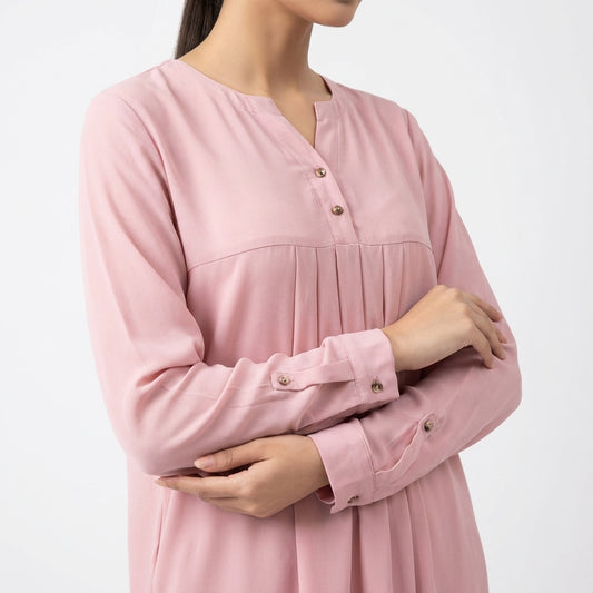 Dusty Pink Pleated Georgette cord Set
