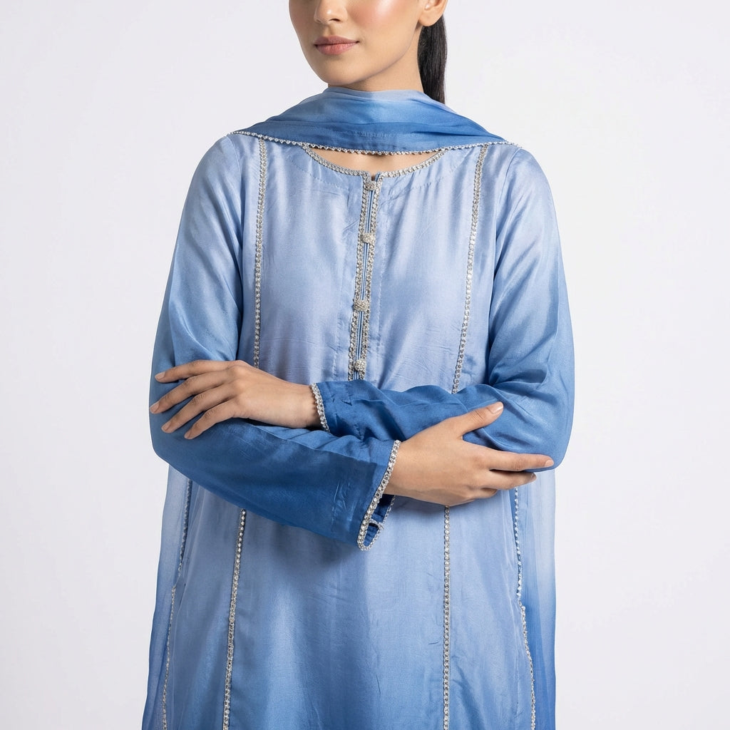 Sky Blue Elegant 3-Piece Suit