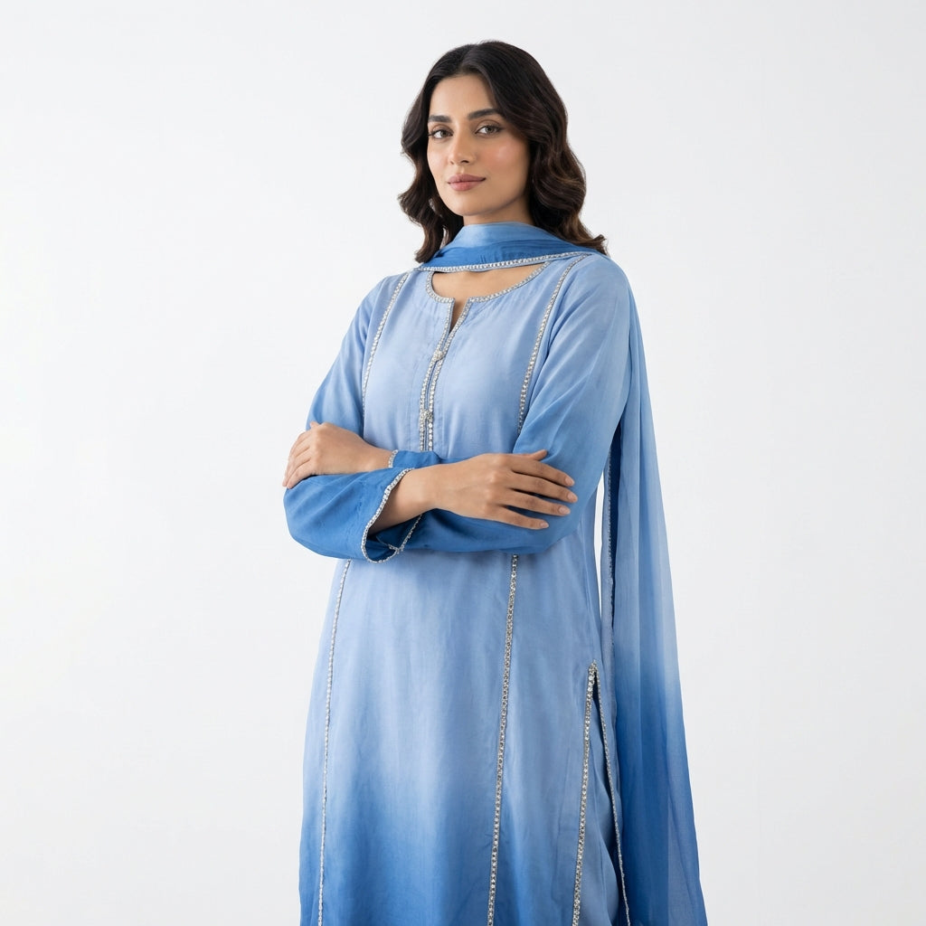 Sky Blue Elegant 3-Piece Suit