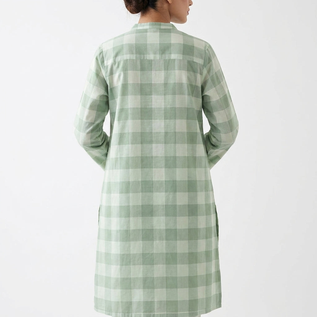 Mint Green Gingham Check Pret Shirt
