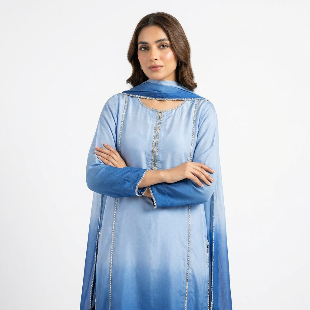 Sky Blue Elegant 3-Piece Suit
