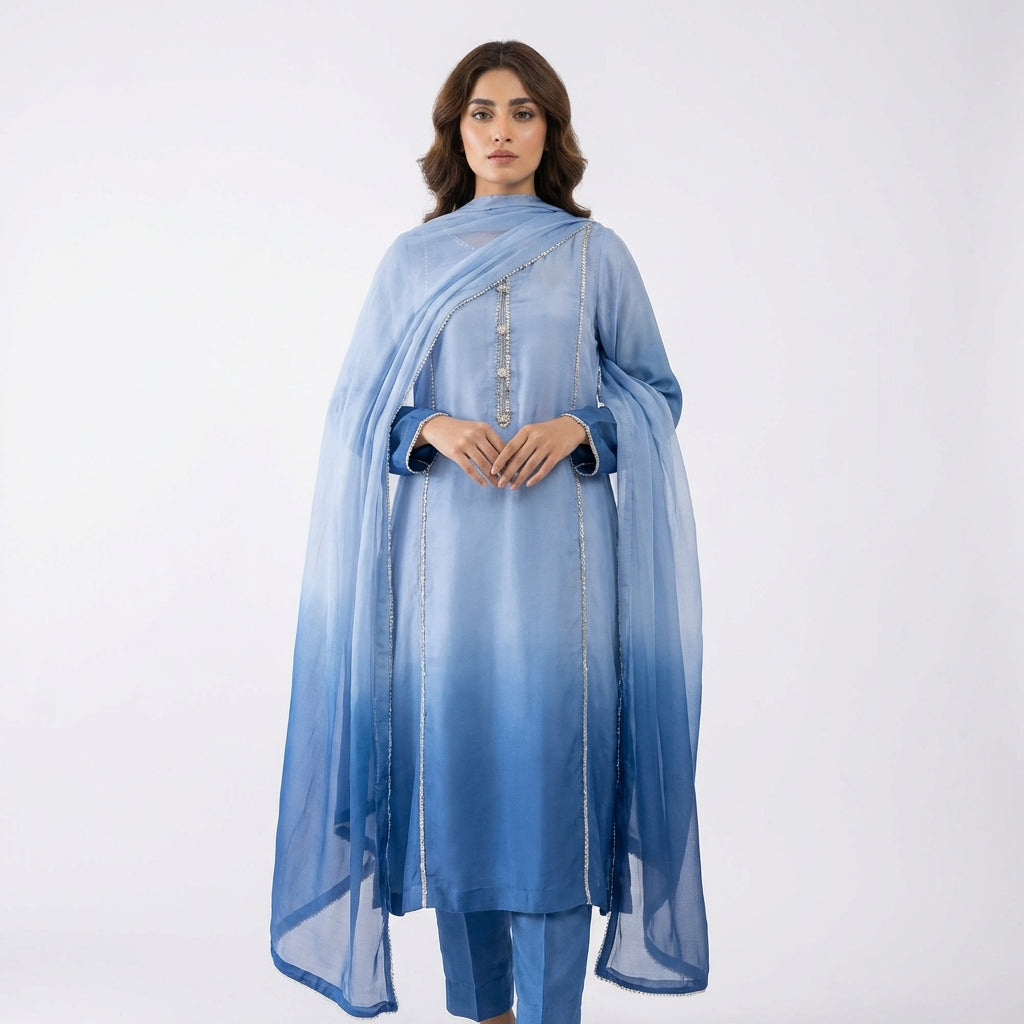 Sky Blue Elegant 3-Piece Suit